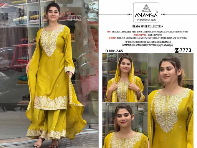 Anamsa 545 Embroidery Georgette Pakistani Suit Suppliers In India
